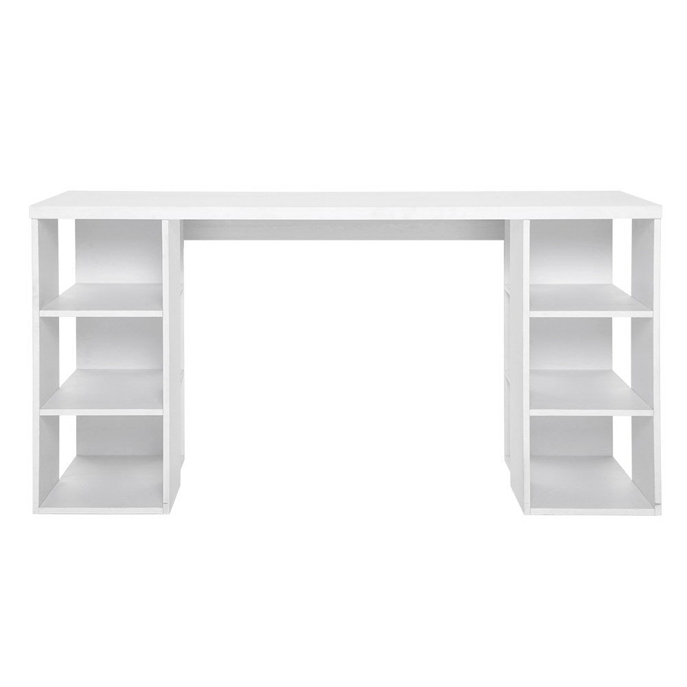 Artiss 3 Level Desk with Storage & Bookshelf - White