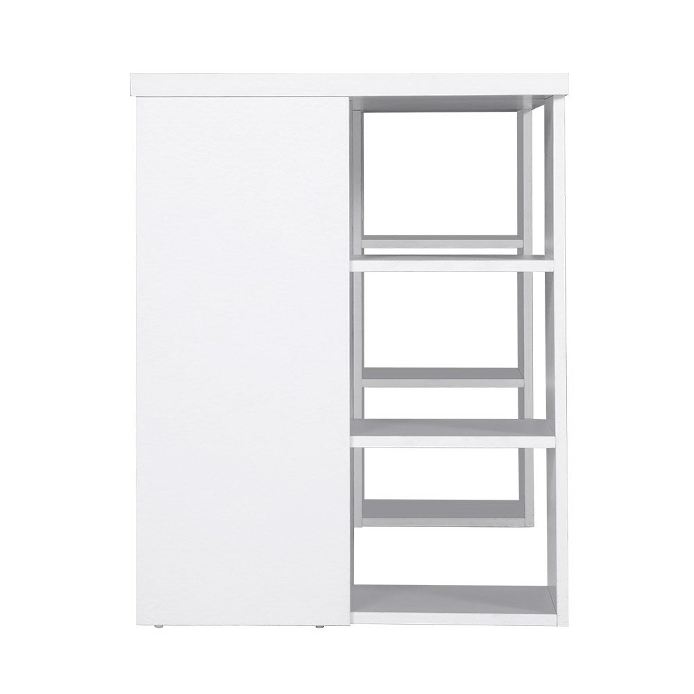 Artiss 3 Level Desk with Storage & Bookshelf - White