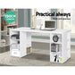 Artiss 3 Level Desk with Storage & Bookshelf - White