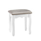 Artiss Dressing Table Stool Makeup Chair Bedroom Vanity Velvet Fabric Grey