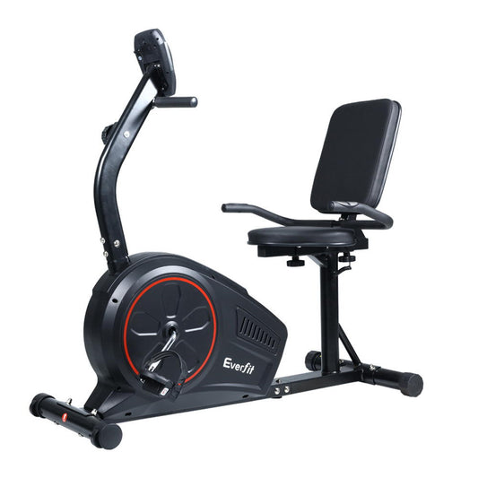 Everfit Magnetic Recumbent Exercise Bike Fitness Trainer Home Gym Equipment Black