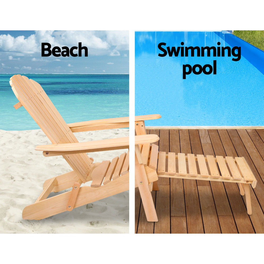 Gardeon 3 Piece Outdoor Beach Chair and Table Set