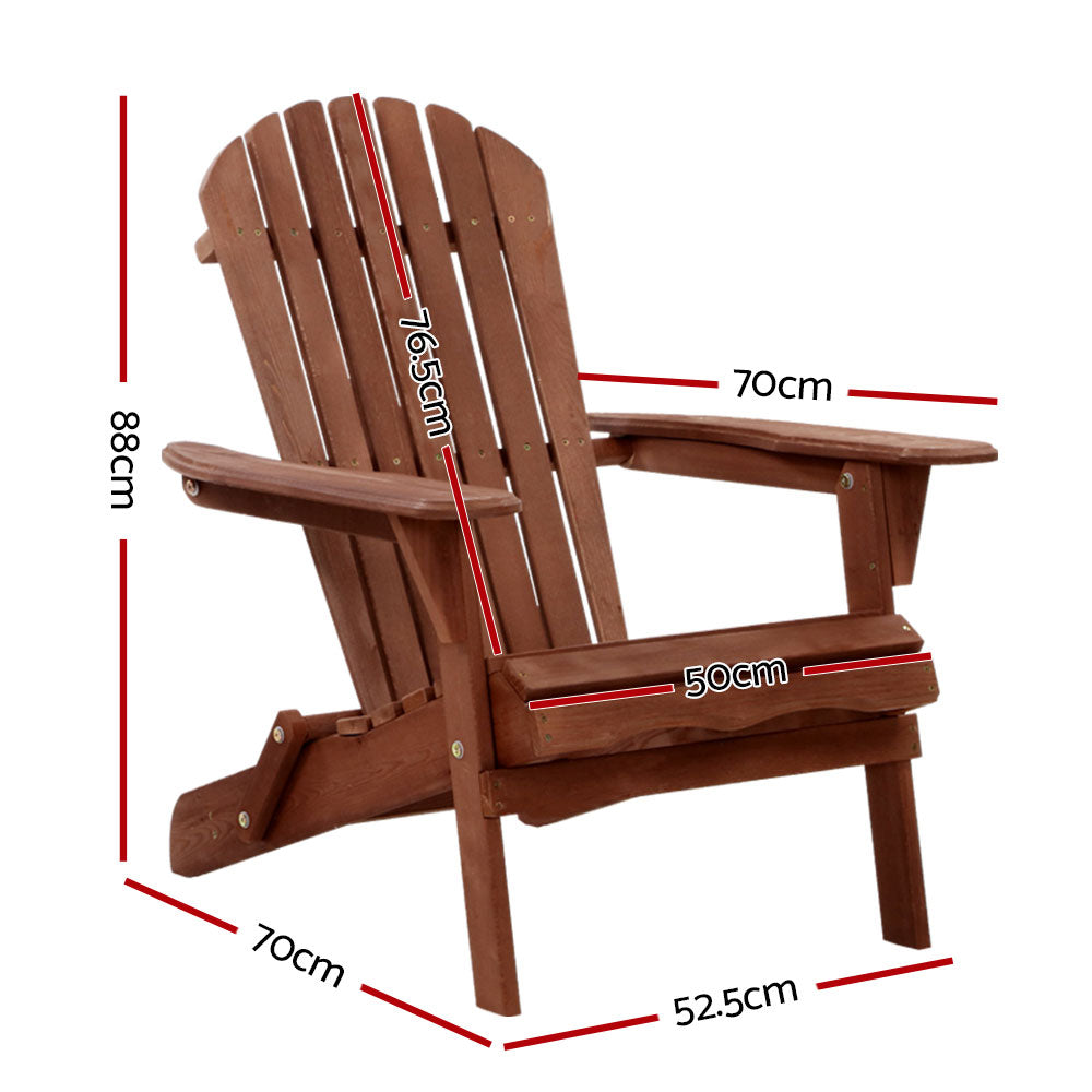 Gardeon Outdoor Furniture Beach Chair Wooden Adirondack Patio Lounge Garden