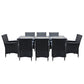 Gardeon 9 Piece Outdoor Dining Set - Black