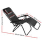Gardeon Set of 2 Zero Gravity Chairs Reclining Outdoor Furniture Sun Lounge Folding Camping Lounger Black
