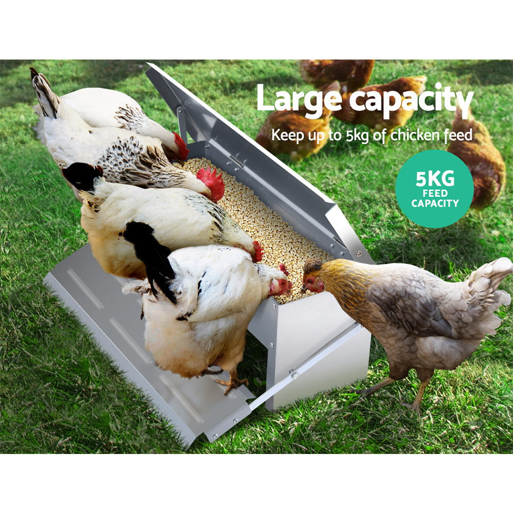 Giantz Auto Chicken Feeder Automatic Chook Poultry Treadle Self Opening Coop