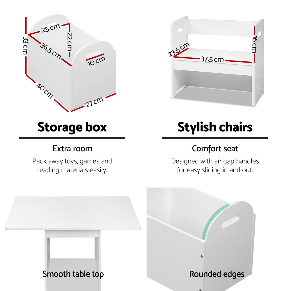 Keezi Kids Multi-function Table and Chair Hidden Storage Box Toy Activity Desk