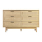 Artiss 6 Chest of Drawers Rattan Tallboy Cabinet Bedroom Clothes Storage Wood