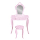 Keezi Pink Kids Vanity Dressing Table Stool Set Mirror Princess Children Makeup