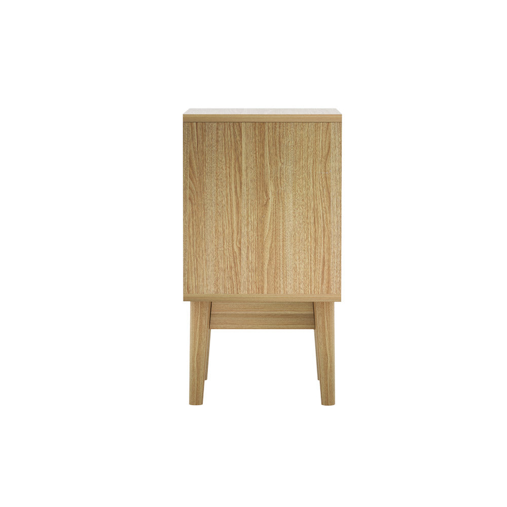 Artiss Bedside Tables Rattan 2 Drawers Side Table Nightstand Storage Cabinet
