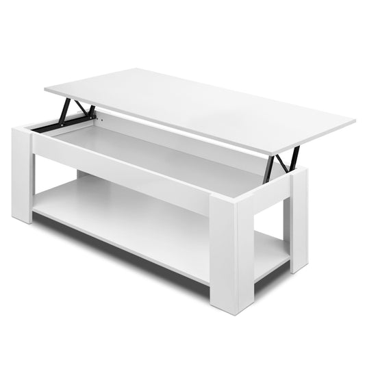 Artiss Lift Up Top Mechanical Coffee Table - White