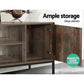 Artiss TV Cabinet Entertainment Unit Stand Storage Wood Industrial Rustic 124cm