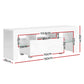 Artiss 130cm RGB LED TV Stand Cabinet Entertainment Unit Gloss Furniture Drawer Tempered Glass Shelf White