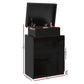 Artiss Bedside Tables Side Table 3 Drawers RGB LED High Gloss Nightstand Black