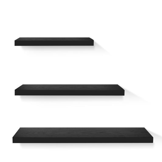 Artiss 3 Piece Floating Wall Shelves - Black