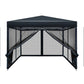 Instahut Gazebo Pop Up Marquee 3x3 Wedding Side Mesh Wall Outdoor Gazebos Black