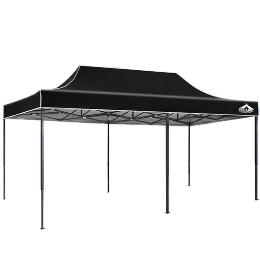 Instahut Gazebo Pop Up Marquee 3x6m Outdoor Tent Folding Wedding Gazebos Black