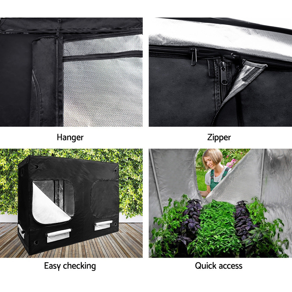 Greenfingers Hydroponics Grow Tent Kits Hydroponic Grow System 2.4m x 1.2m x 2m 600D Oxford