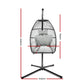 Gardeon Outdoor Furniture Egg Hammock Hanging Swing Chair Stand Pod Wicker Grey
