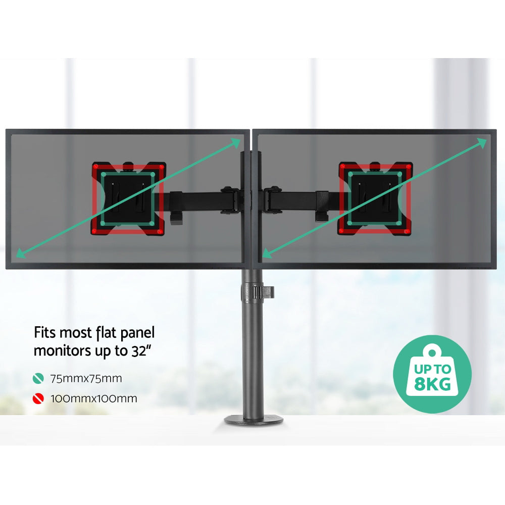 Artiss Monitor Arm Dual Desk Mount Screen Bracket Holder