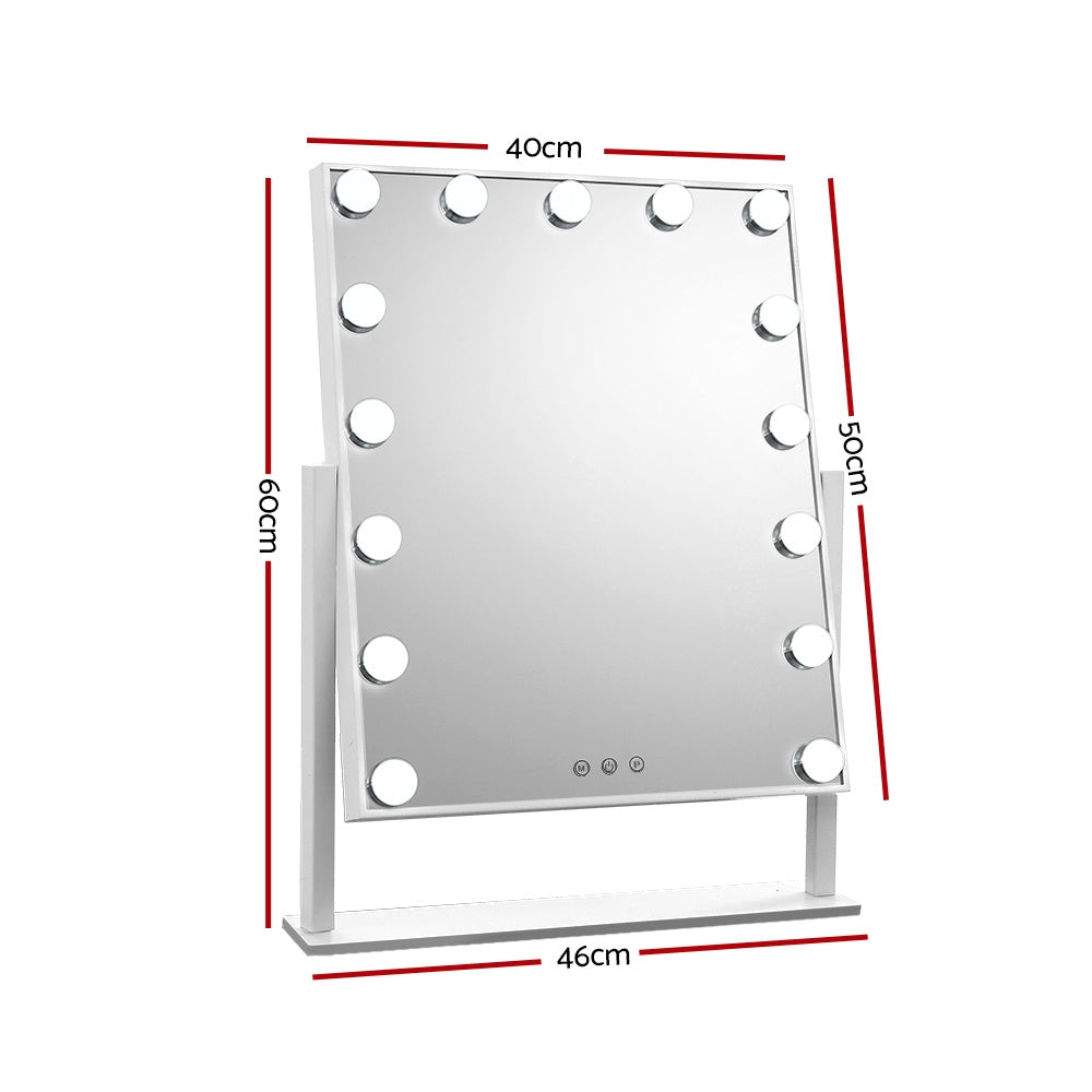 Embellir Makeup Mirror 40X50cm Hollywood with Light Round 360� Rotation 15 LED