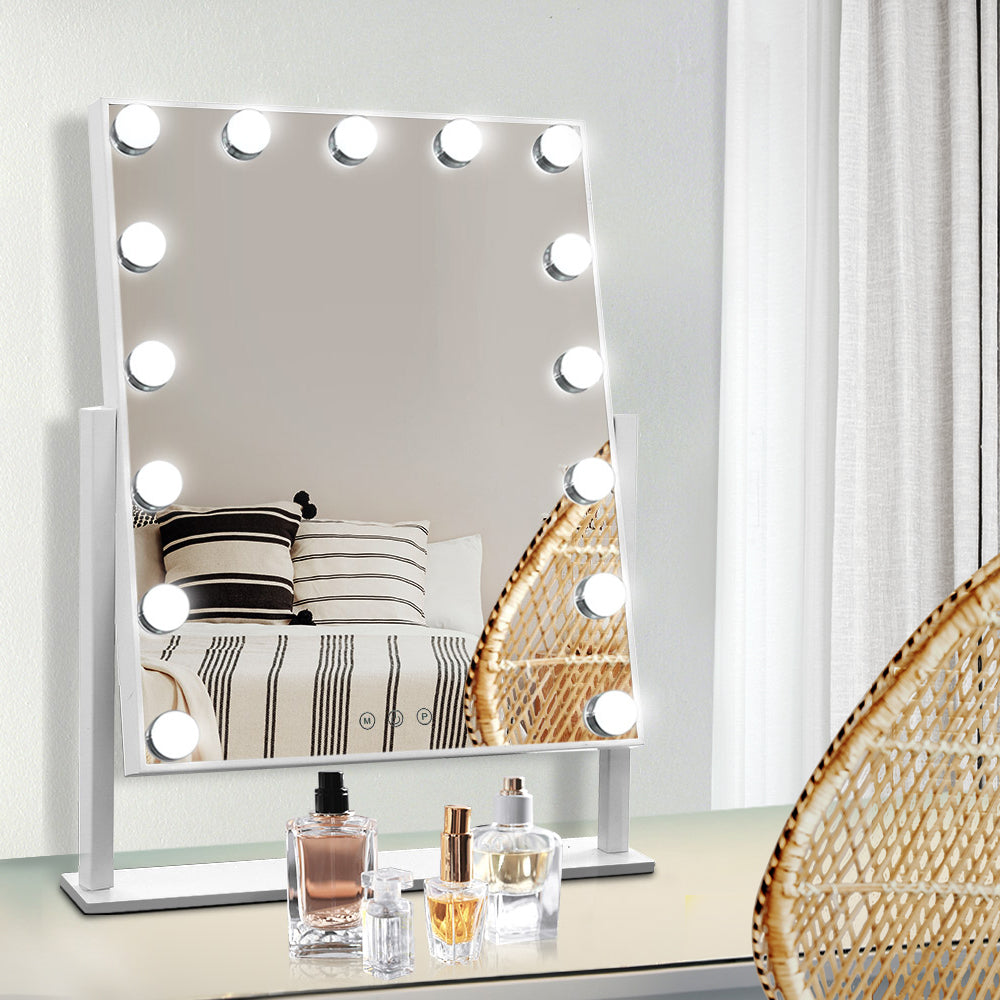 Embellir Makeup Mirror 40X50cm Hollywood with Light Round 360� Rotation 15 LED