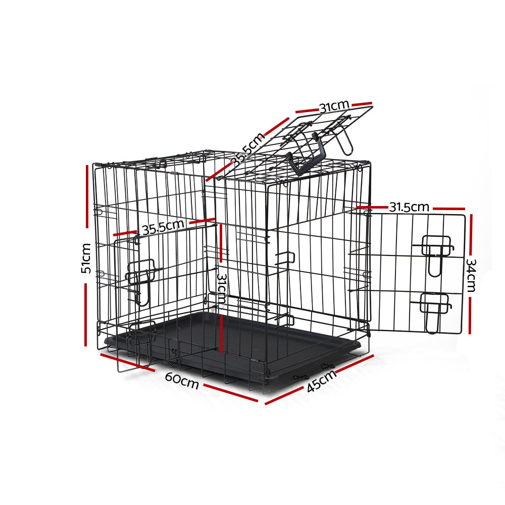 i.Pet Dog Cage 24inch Pet Cage - Black