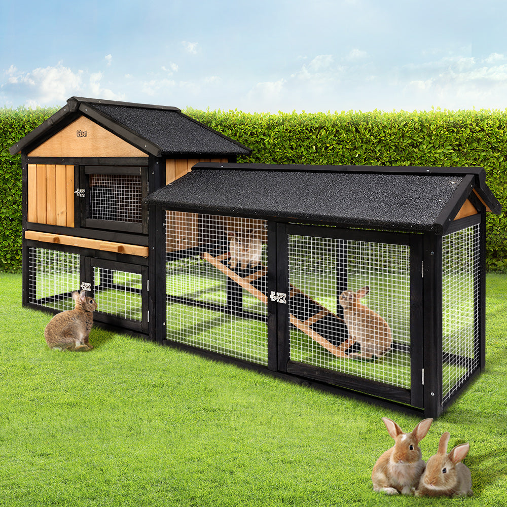 i.Pet Chicken Coop Rabbit Hutch Wooden Cage Pet Hutch 165cm x 52cm x 86cm