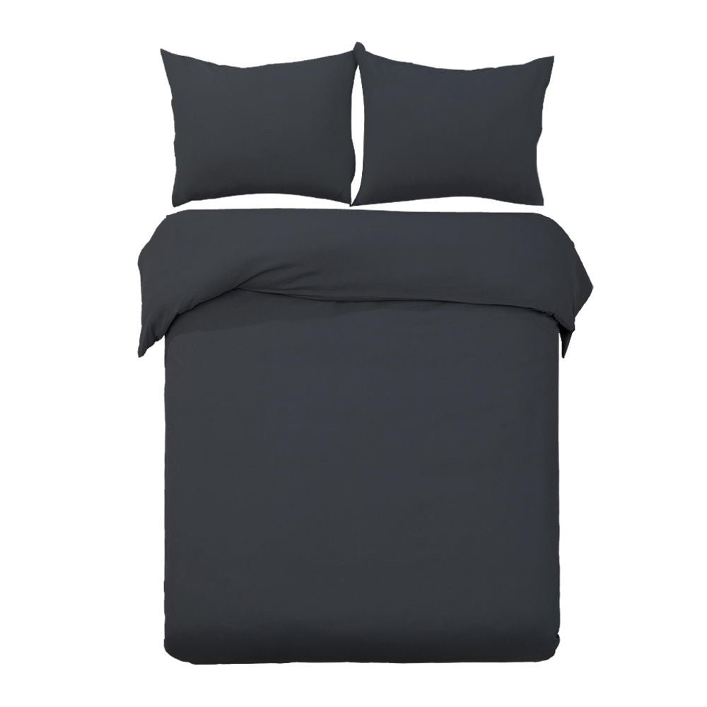 Giselle Bedding Quilt Cover Set Classic Super King Bed Duvet Doona Hotel Black