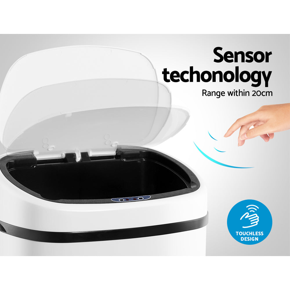 Devanti 58L Sensor Bin White