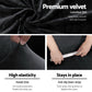 Artiss Sofa Cover Couch Covers 3 Seater Velvet Black