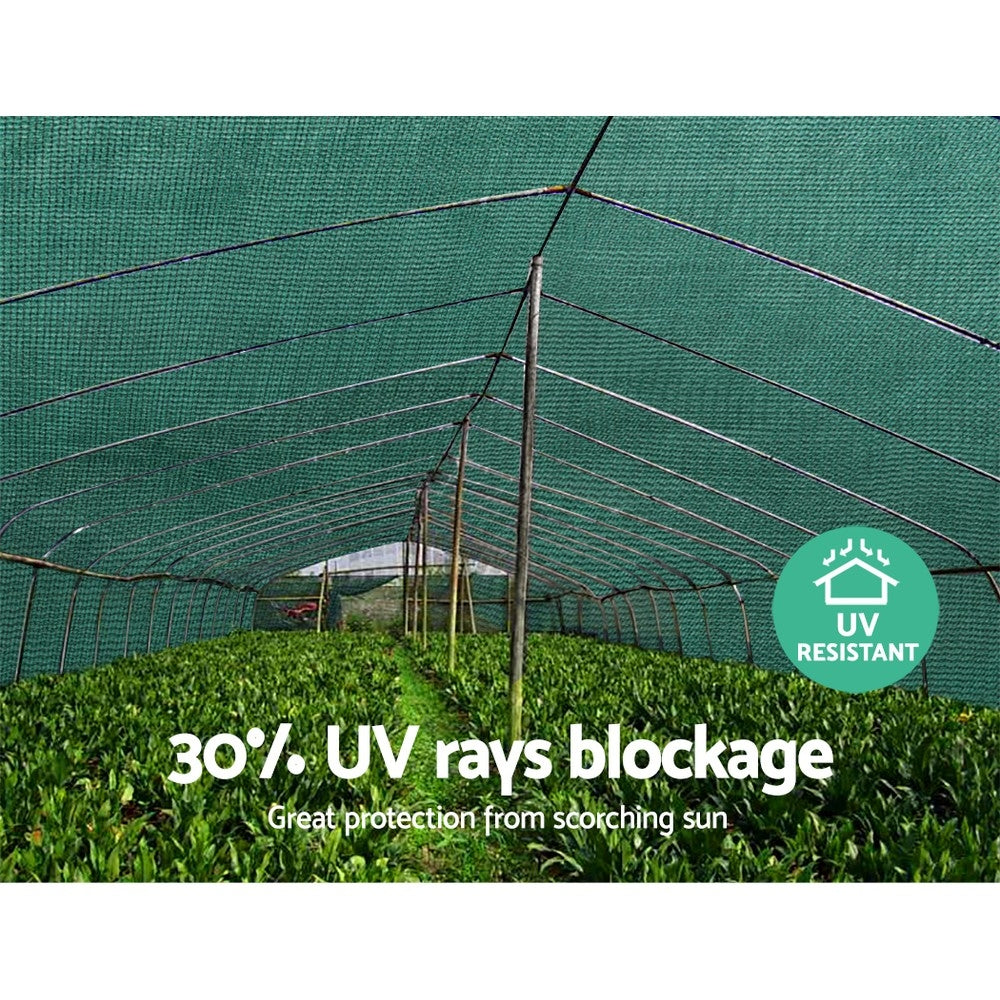 Instahut 3.66x20m 30% UV Shade Cloth Shadecloth Sail Garden Mesh Roll Outdoor Green