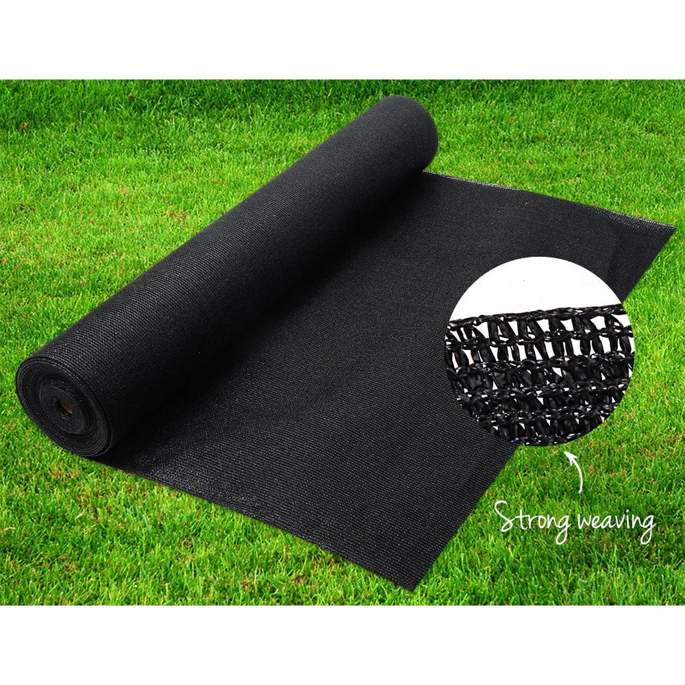 Instahut 70% UV Sun Shade Cloth Shadecloth Sail Roll Mesh Garden Outdoor 3.66x30m Black