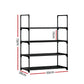 Artiss Shoe Rack Stackable Shelves 4 Tiers 55cm Shoes Storage Stand Black