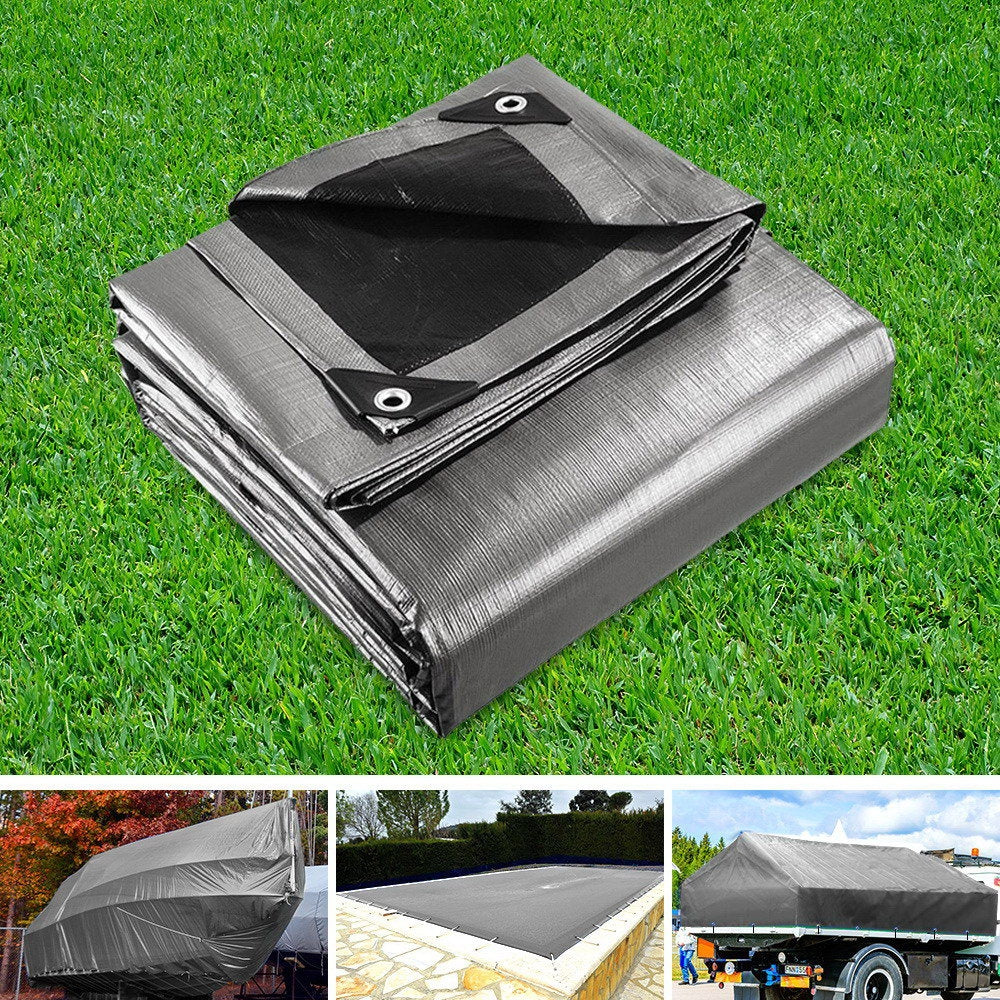 Instahut Tarpaulin Tarp 3.6x6m Tarp Camping Tarps Poly Heavy Duty Cover 180gsm