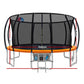 Everfit 16FT Trampoline Round Trampolines With Basketball Hoop Kids Present Gift Enclosure Safety Net Pad Outdoor Orange