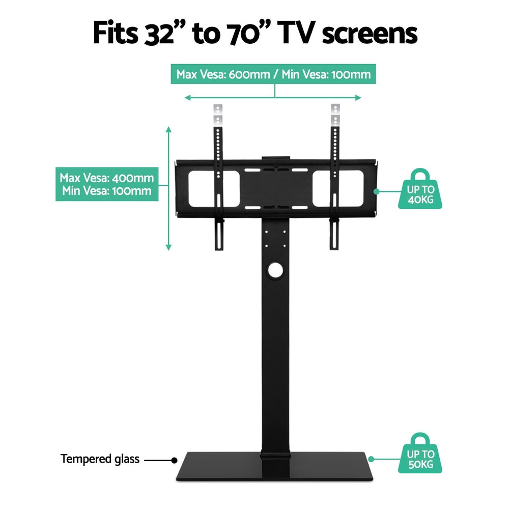 Artiss Floor TV Stand Brakcket Mount Swivel Height Adjustable 32 to 70 Inch Black