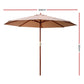 Instahut Outdoor Umbrella 3M Pole Cantilever Stand Garden Umbrellas Patio Beige