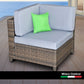 Milano Decor 5 Piece Outdoor Sofa Set Rattan Oatmeal Black Patio Garden Lounge