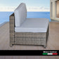 Milano Decor 5 Piece Outdoor Sofa Set Rattan Oatmeal Black Patio Garden Lounge