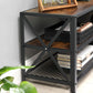 TV Stand for TV Steel Frame up to 178 cm with Shelves for Living Room and Bedroom Furniture Rustic Brown and Black