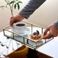 Tray Gold Mirror Decorative for Storage Jewelry and Makeup accessories