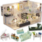 Dollhouse Miniature with Furniture Kit Plus Dust Proof and Music Movement - Happy time (1:24 Scale Creative Room Idea)