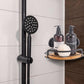 2 Pack Round Bamboo Corner Shower Caddy Shelf Basket Rack with Premium Vacuum Suction Cup No-Drilling for Bathroom and Kitchen
