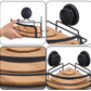 2 Pack Round Bamboo Corner Shower Caddy Shelf Basket Rack with Premium Vacuum Suction Cup No-Drilling for Bathroom and Kitchen