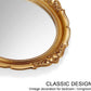 Oval Antique Vintage Hanging Wall Mirror for Bedroom and Livingroom (Gold, 38 x 33 cm)