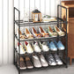 4-Tier Stainless Steel Shoe Rack Storage Organizer to Hold up to 15 Pairs of Shoes (55cm, Black)