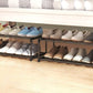 4-Tier Stainless Steel Shoe Rack Storage Organizer to Hold up to 15 Pairs of Shoes (55cm, Black)
