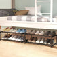 4-Tier Stainless Steel Shoe Rack Storage Organizer to Hold up to 20 Pairs of Shoes (80cm, Black)