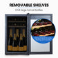 POLYCOOL 72L 28 Bottle Wine Bar Fridge Countertop Cooler Compressor Mirrored Glass Door, Black